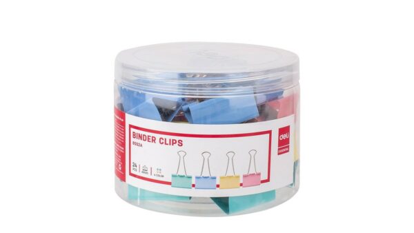 Clips de colores multiuso Deli 32mm 24unds
