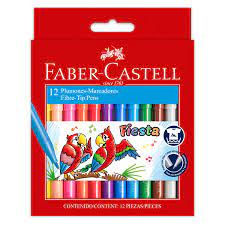 Marcadores - Plumones / Fiesta 12 pzs / Faber-Castell