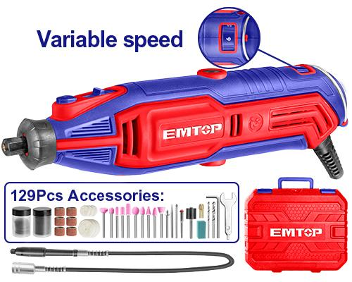 Herramienta mototool 130W con estuche Emtop ULMGK1301 incluye 129 accesorios