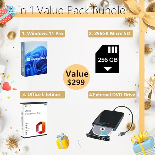 HP Ordenador portátil de negocios para estudiantes - con Microsoft Office Lifetime y unidad de CD/DVD gratuita • 16 GB de RAM • 128 GB eMMC y 256 GB de extensión Micro SD • Procesador Intel de 4