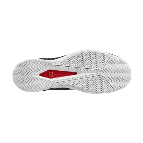 WILSON Tenis Rush Pro Lite para hombre, Evergreen/Negro/Blanco