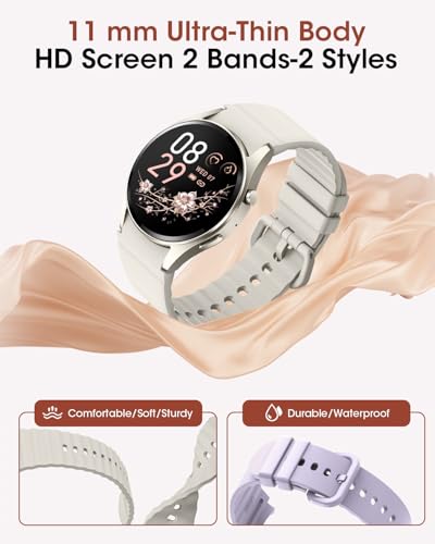 AKUMAKA Relojes inteligentes para mujeres y hombres, reloj inteligente Android (respuesta/hacer llamadas) con monitor de sueño/spO2/actividad/frecuencia cardíaca, más de 120 modos deportivos, reloj de