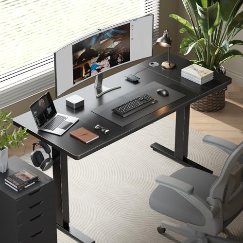 OHOHOLIVE Escritorio eléctrico de pie ajustable, escritorio de pie de 48 x 24 pulgadas con organización de cables, mesa de altura ajustable preestablecida de 3 memorias